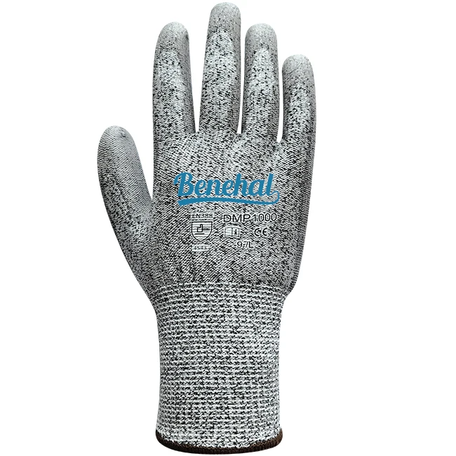 Benehal Hand Safety Anti Cut Gardening Industrial PU Mechanic CE Gloves Work Gloves Anti-Static Cutting resistant gloves
