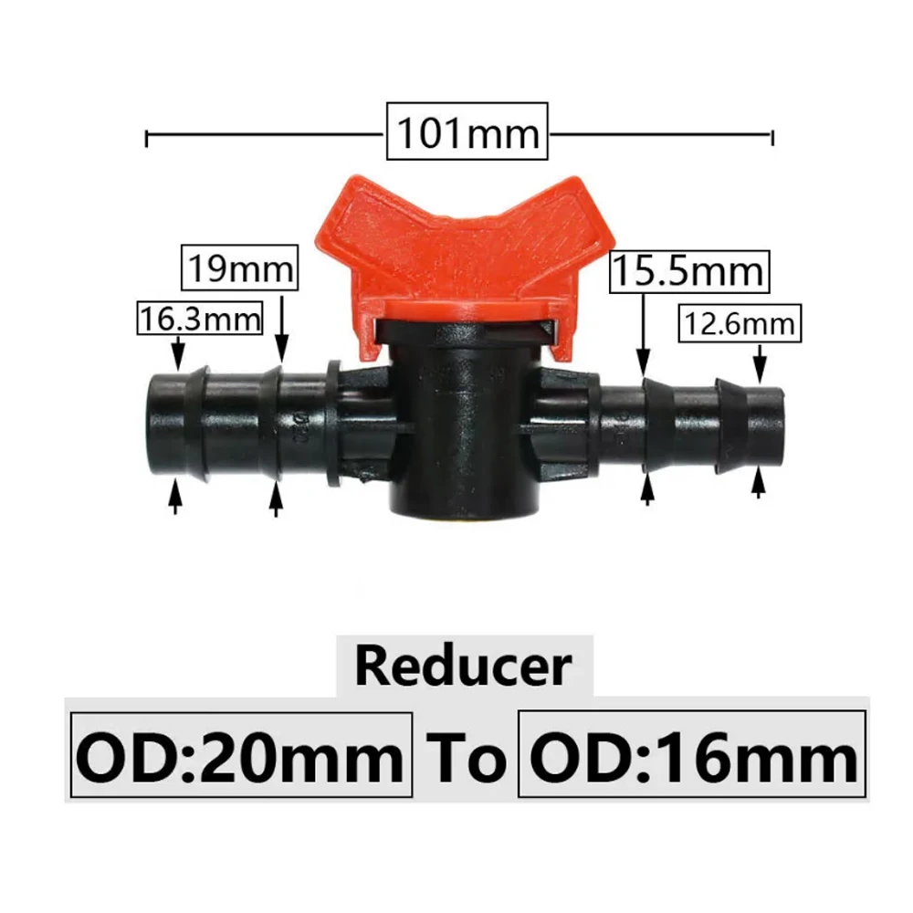 4/8/10/12/16/20/25mm Hose Barbed Mini Valve With 1/2 3/4 Inch Thread Drip Irrigation System Fitting Garden Tap Barb Connectors