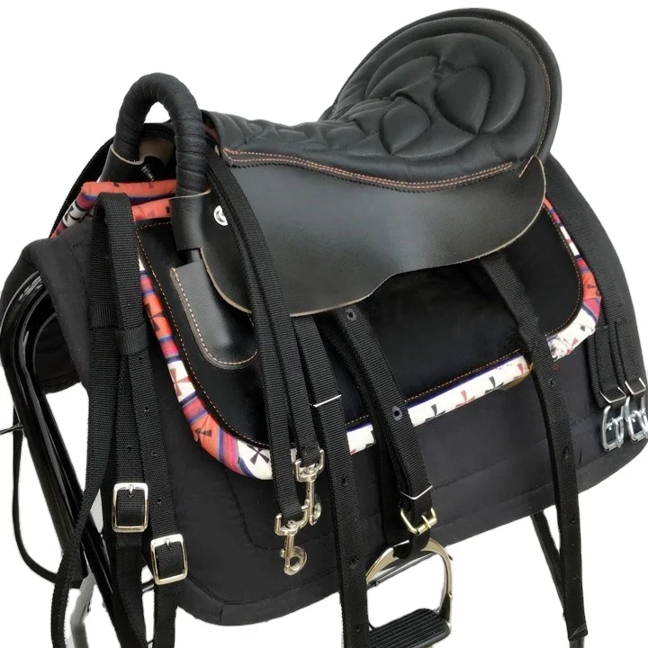 High quality western jumping leather sport horse barrel saddle