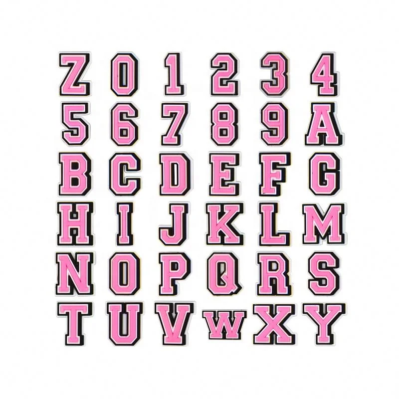 Pink Letters clog charms 2024 New design old English letter clog charms Mexican Butterfly for clog Shoe charms
