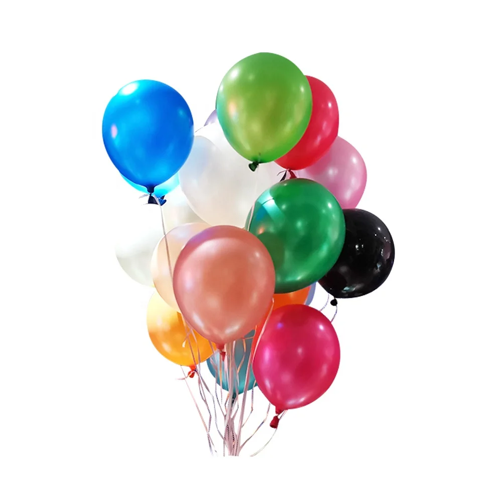 100pcs 12inch 2.8g Metallic Pearl Gold Silver Standard Black Blue Red White Matte Thick Party Balloon Natural Latex Round Ballon