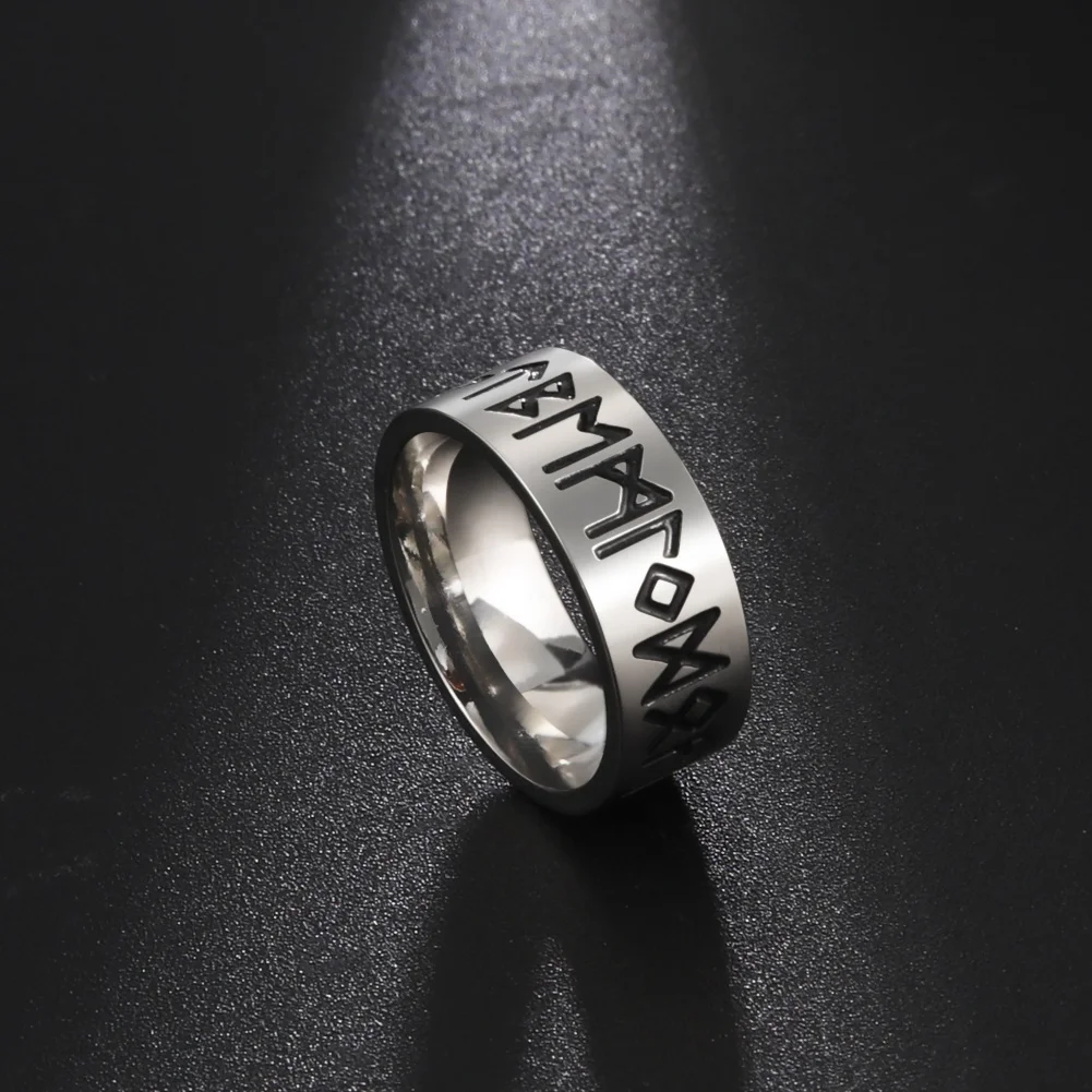 Runes Odin Norse Viking кольца хип-хоп винтажный амулет парный палец кольцо для женщин мужчин ювелирные изделия из нержавеющей стали