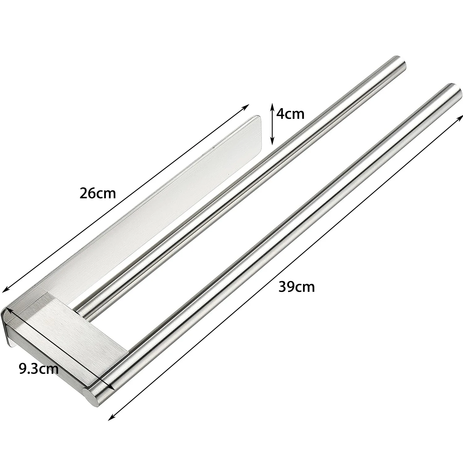 Bathroom non perforated self adhesive towel rack holder 304 stainless steel Kitchen double towel hanger