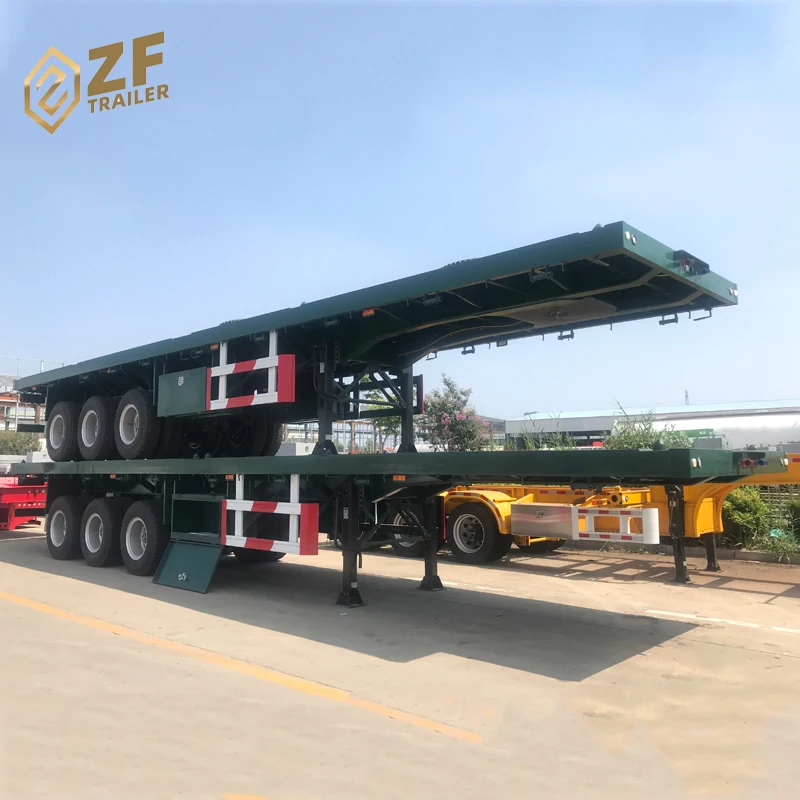 New 2 3 4 Axles 60 Tons 80 Ton Flatbed Semi Truck Trailers Flatbed Trailers 48ft flatbed semi trailer