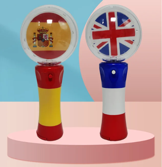 Custom Led Spinning Ball Toy Flashing Handheld Magic Colorful Light Up Toy Wand for Kids