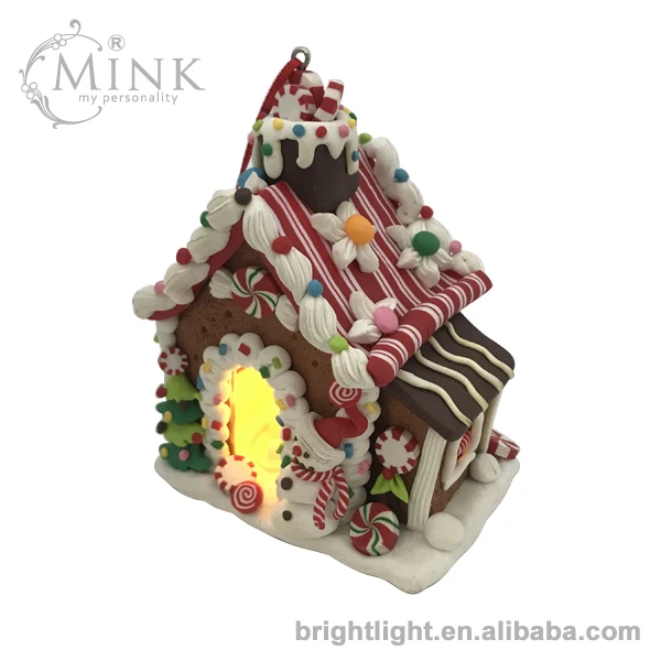 
battery powered lighted clay dough christmas house with led light 