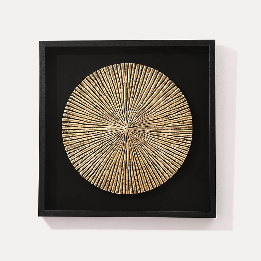 Роскошный Золотой Античный 3d Настенный декор, квадратный металлический Настенный декор, Настенный декор для ресторана, художественное украшение