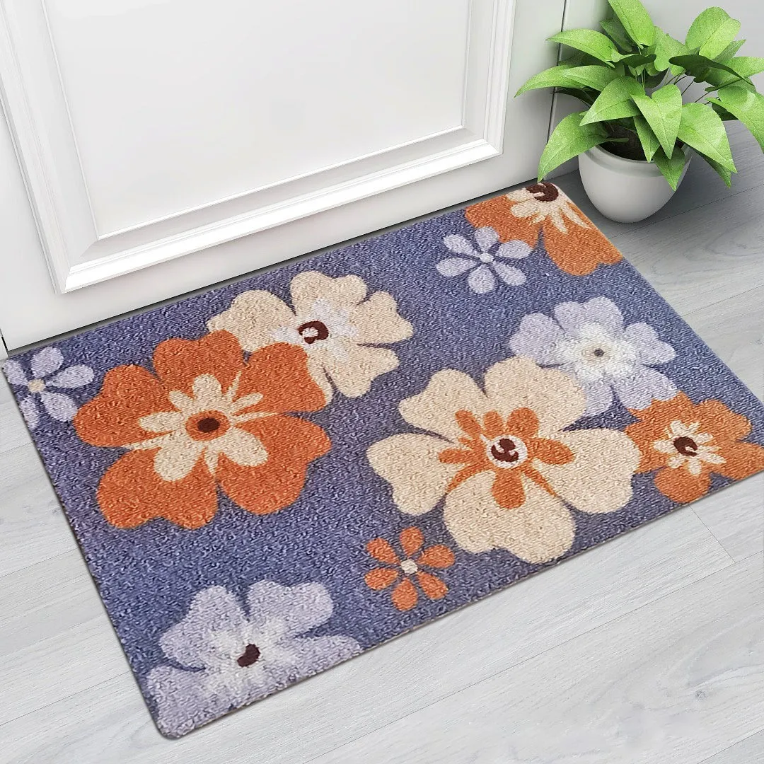 Doorway mat entrance kitchen foot mat bathroom water-absorbent non-slip floral carpet rectangular floor mats