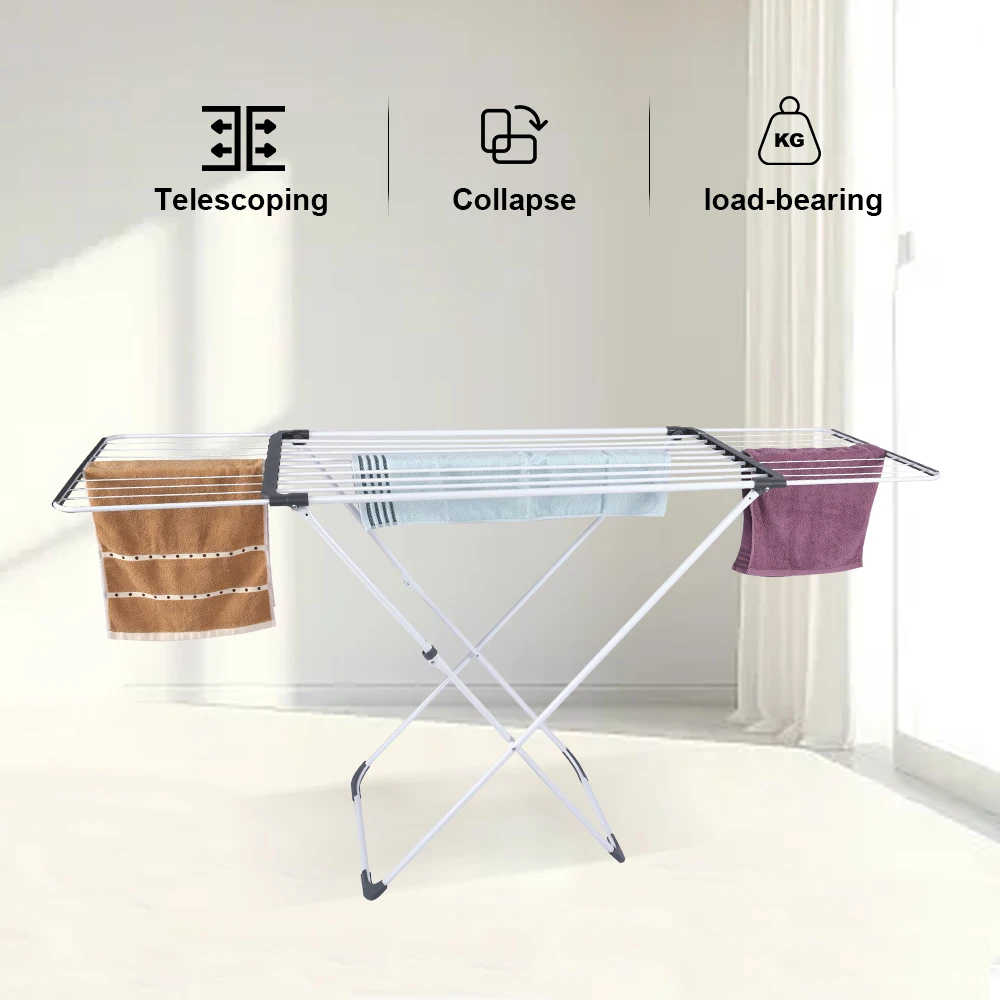 Top Quality Single Layers Hanger Clothes Drying Rack Folding Clothes Rail Extendable Drying Rack For Clothes