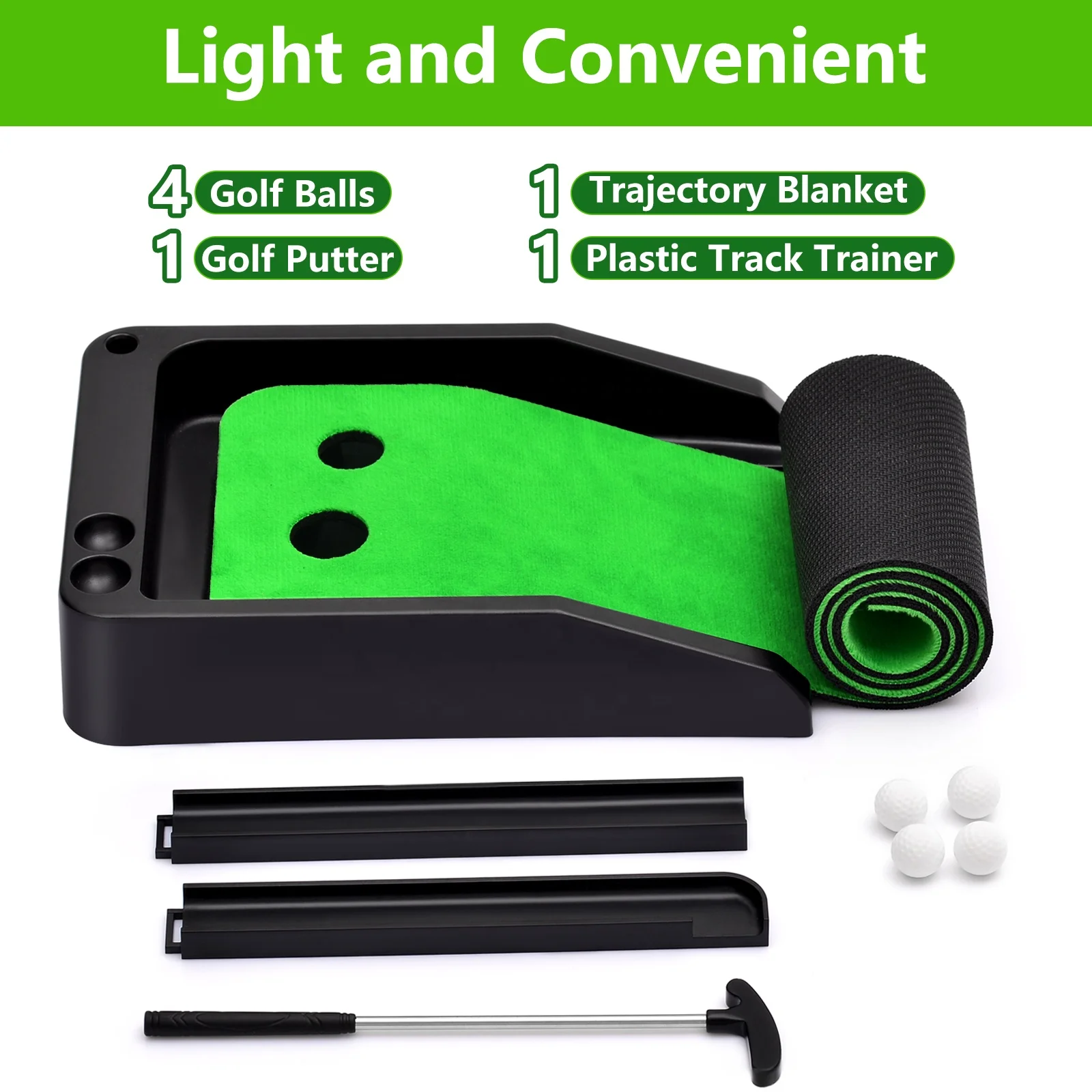 Mini Desktop Golf Ball Gift Set Mini Desktop Golf Putting Green Desktop Golf Putting Kit Practice Training Mat