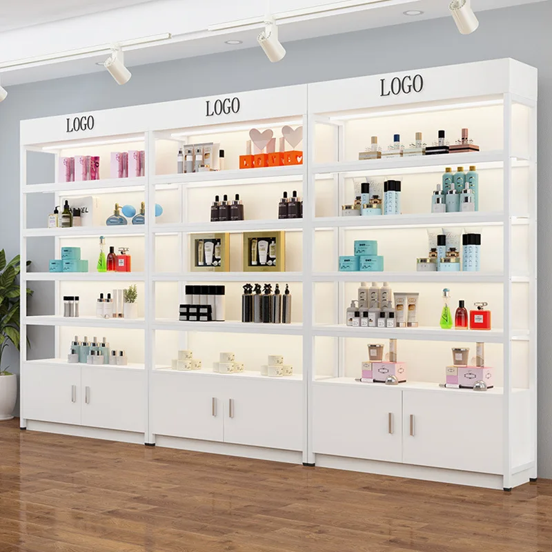 KEWAY Custom Gondola Shelving Wood Display Rack For Retail Store