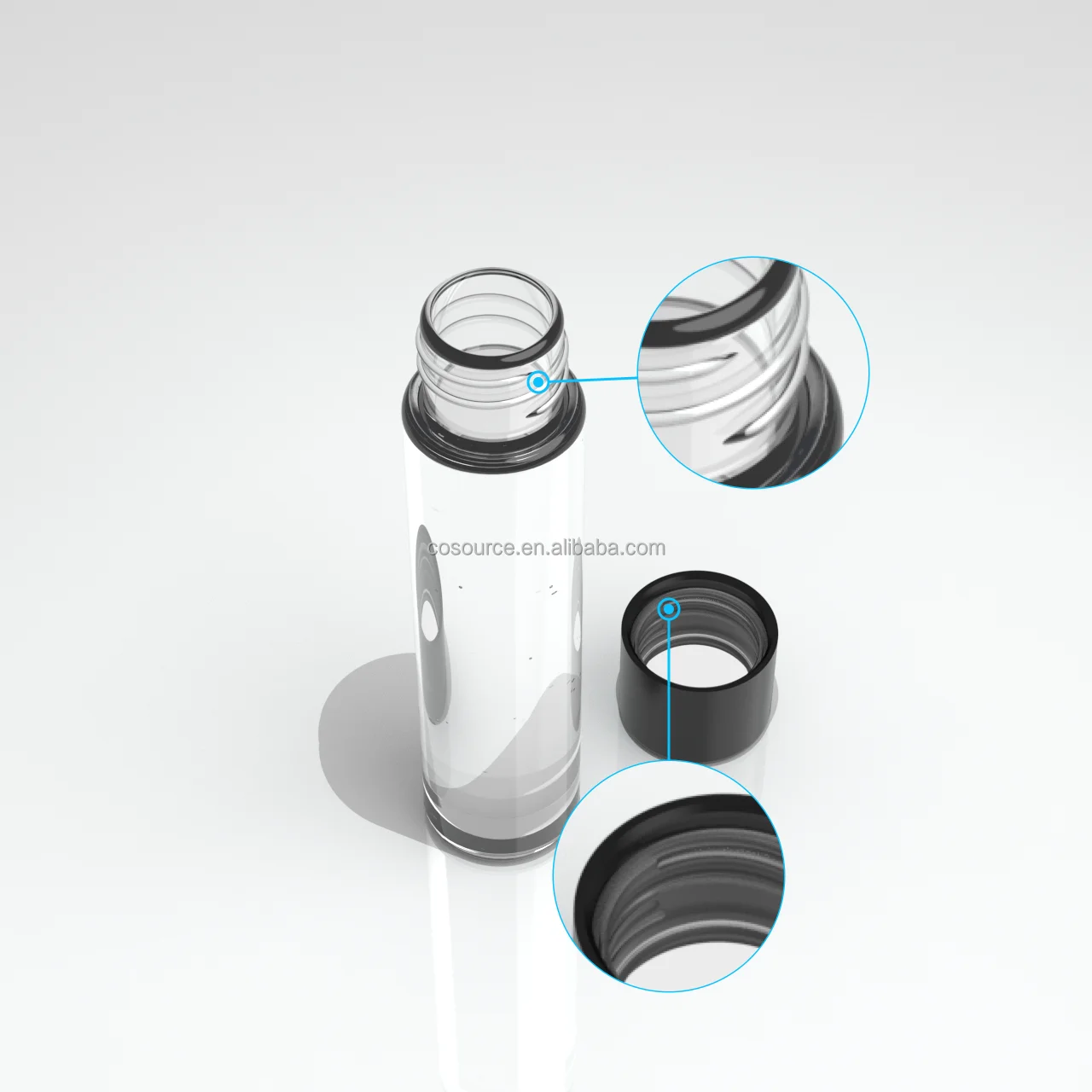 Custom logo color matte black clear pre glass tube bottles with CR child resistant caps for glass pack 100mm 116mm 120mm