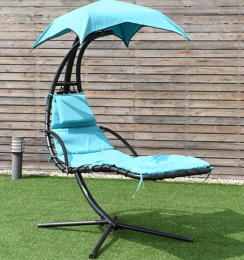 Outdoor Garden And Patio Steel Frame Stand Swing Chair Portable Folding Camping Metal Hammock Set