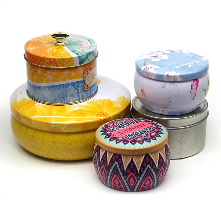 Christmas Scented Fragrance Luxury Empty Containers Jar 2 4 6 8 10 Oz Round Custom Gold Rose White Matte Soy Candle Tin Box