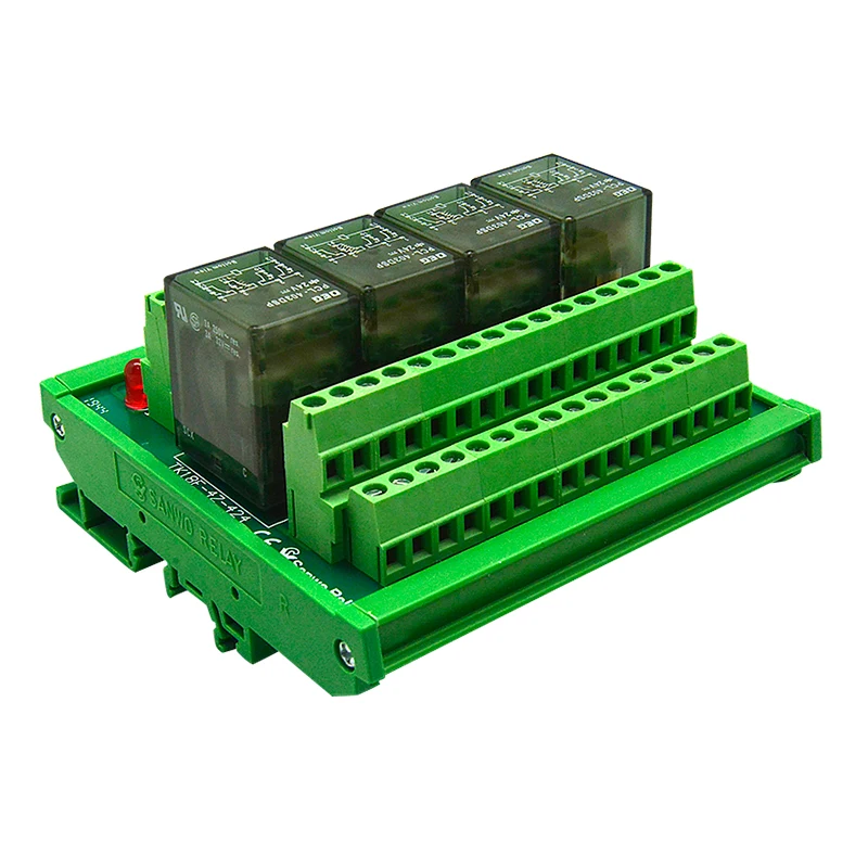 Tyco 4-channel 12V 24V intermediate electromagnetic relay module supports high and low level trigger four open and four closed