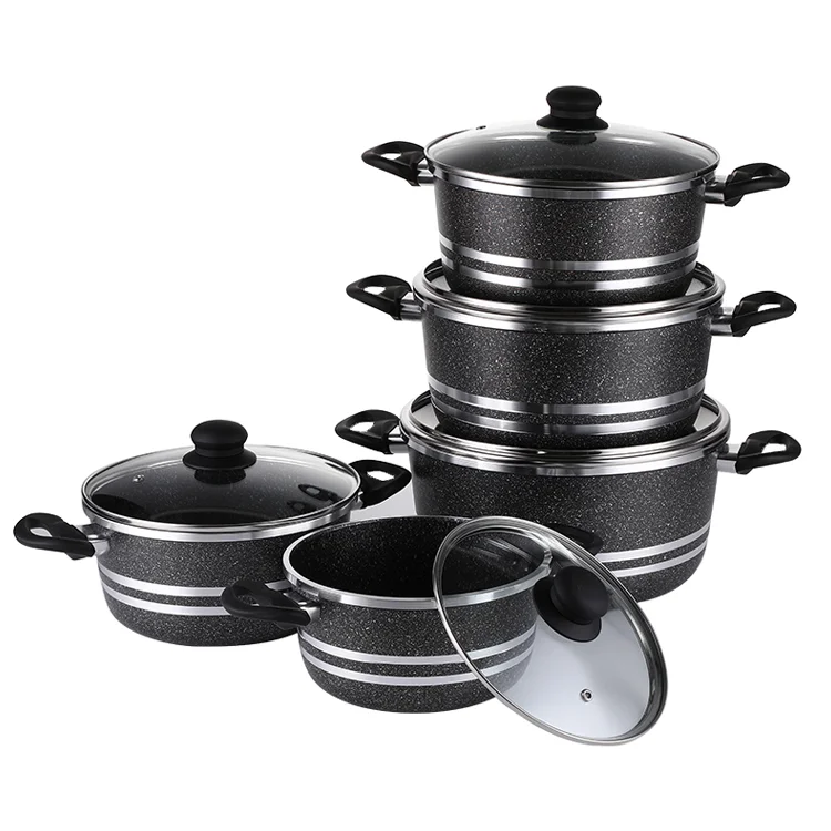 Factory  Customized Non-stick Casserole Set  Pressed Aluminum  Sauce Pot with  Heat-resistant Powder Coating