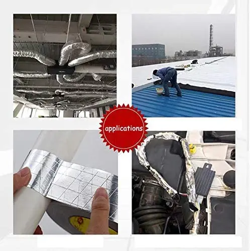 HVAC Alu solvent glue Waterproof 3way Dimensional 7 mic Foil Scrim Kraft Aluminum Foil Tape