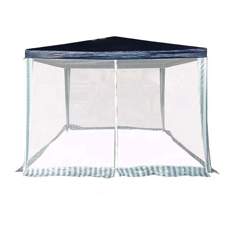 canopy easy to Operate 2.4x2.4 PE split mesh portable outdoor hip roof shade structure gazebo with inclined feet