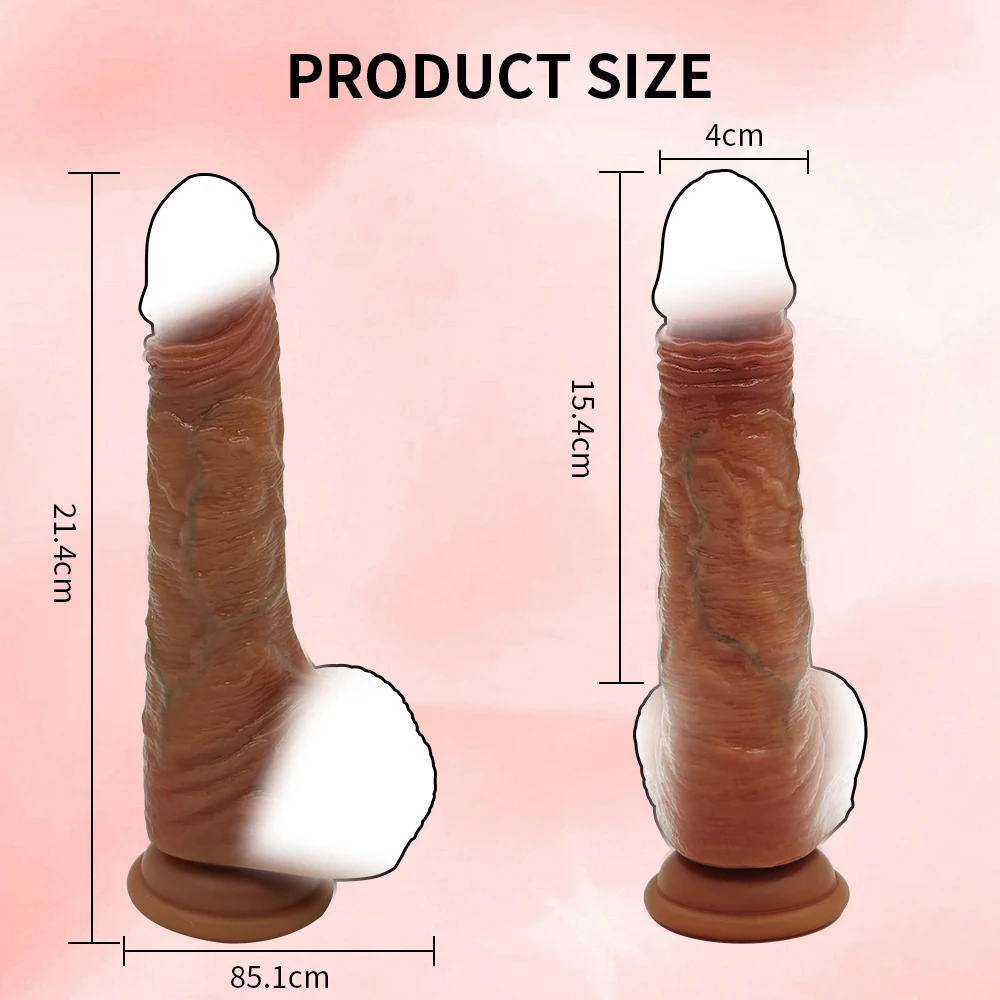 8.6 inch Strap-On Adult Sex Toys for Couples Soft Huge Silicone Cock Strong Suction Cup Realistic Movable Foreskin Dildos