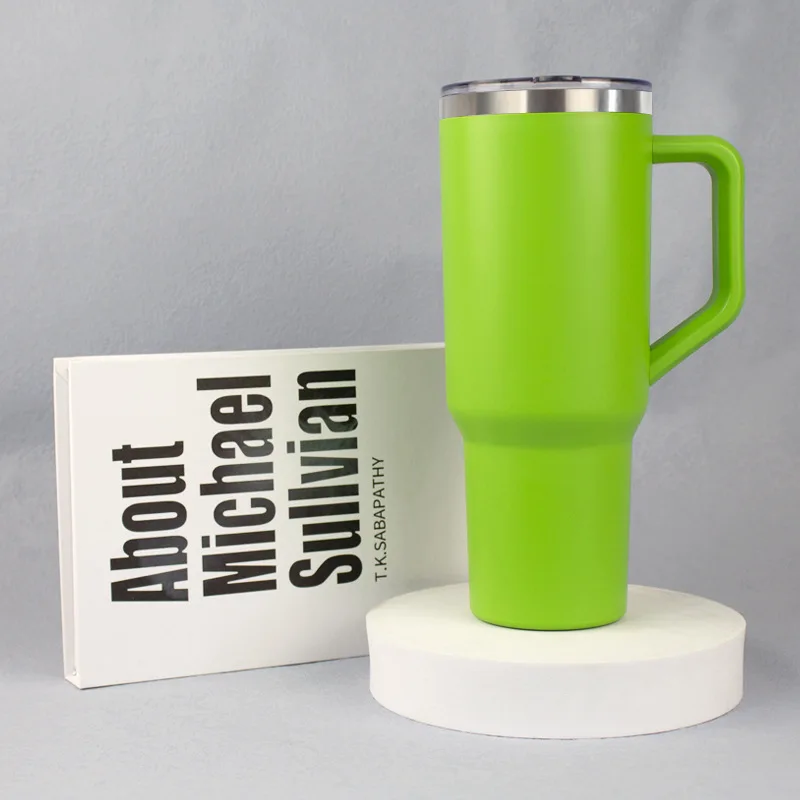 40 oz  Reusable Double Wall Vacuum Insulated Stainless Steel Travel Coffee Mug Tumblers with Handle and lid