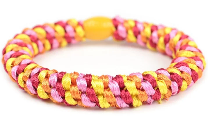 Hot Popular Thick Hair Stretchy Elastic Hair Tie Holder With Bead for Women and Girls