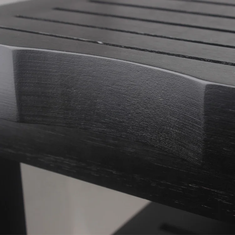 Бамбуковая душевая скамейка для ванной комнаты, водонепроницаемый стул для спа, деревянная полка для хранения тканевых полотенец, Черная