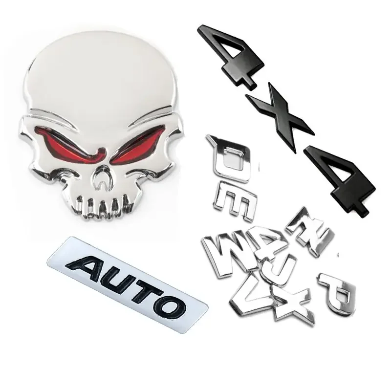 Customized Abs Plastic Car Badges Custom Car letters Emblem 3d Logo Chrome Car Badge Auto Emblem