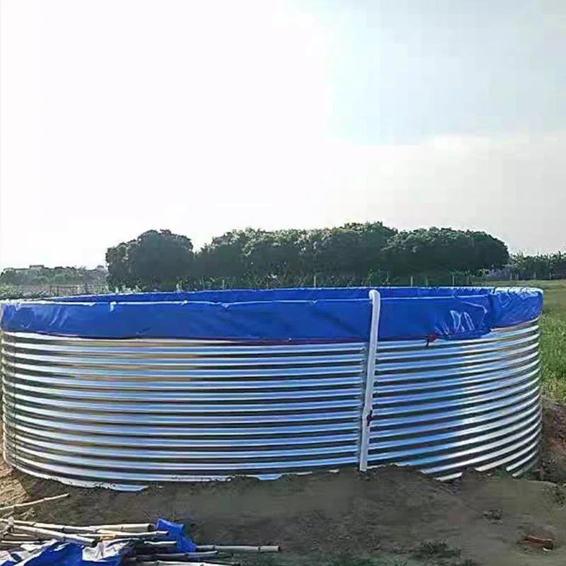 Tarpaulin Canvas Fish Framing Tank Round Corrugated Steel Water Tank Rainwater Collection