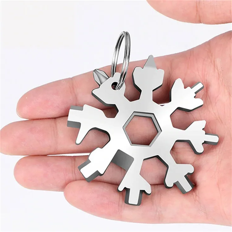 2021 Factory Wholesale Multi Function Snowflake Tool keychain