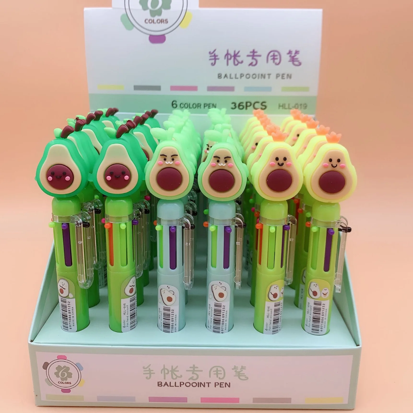 Cute Unicorn Hamster Dinosaur Rabbit 6 colors Ball Pen Multi color ball