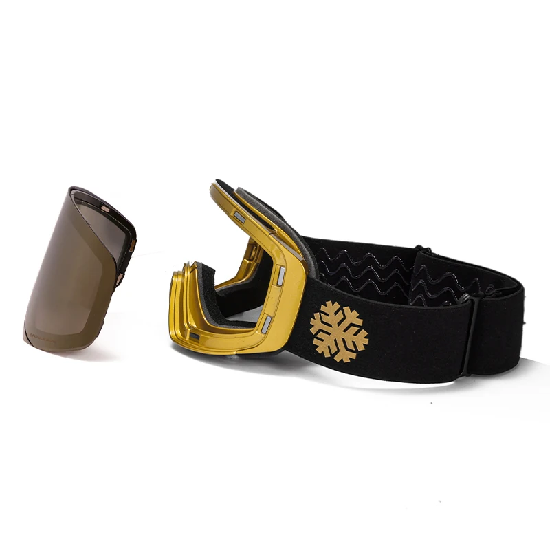 HUBO Uv400 Magnetic Snow Glasses Ski Goggle  OEM Custom Logo Snow Ski Glasses Snowboard Goggles