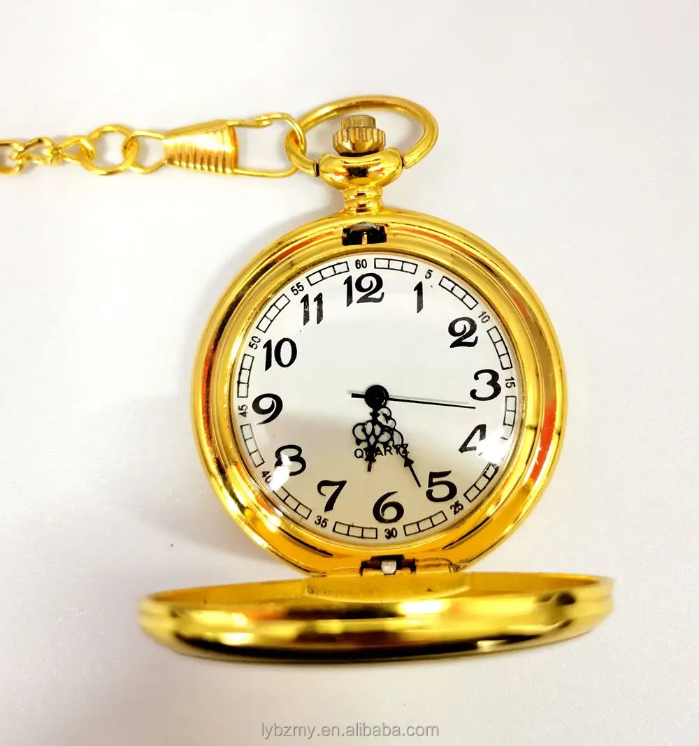 Fashion Vintage Quartz Double Face Polished Smooth Pocket Watch
