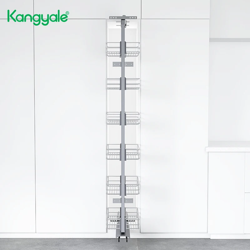 Kangyale Guangzhou Morden Tall Pantry Unit Chromed Wire Storage Basket Pantry Organization And Storage for Kitchen