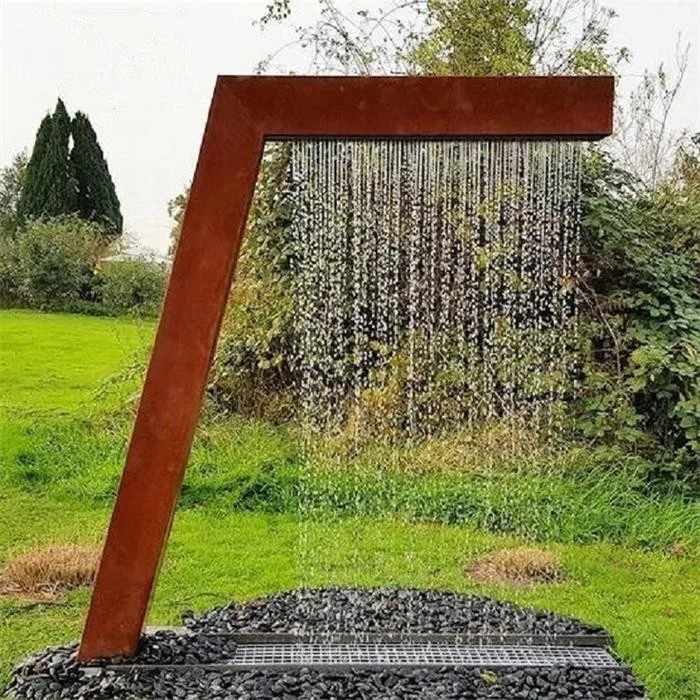 Corten Steel Outdoor Garden Ornaments-Fountains and Waterfalls for Enhancing Garden Aesthetics