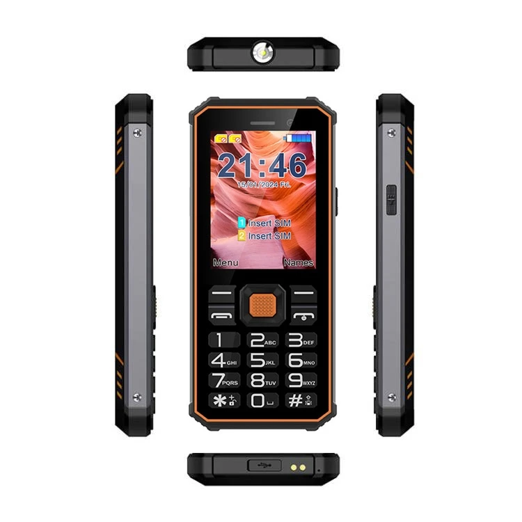 UNIWA S2 IP68 Rugged Keypad Phone 2500mAh Battery with Flashlight Waterproof 2G Feature Phone for Elder People