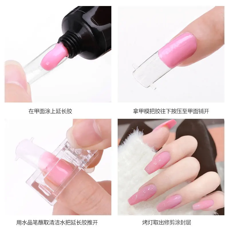 Transparent Nail Art Clips Gel Polish Fixed Extension Fingernail Building Tips Plastic Clamps Manicure Tools Nail Clip