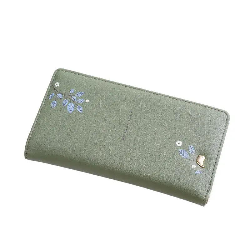 National Style Floral Woman Hand Purse Leather Mobile Credit Card Holder Summer Purses 2023