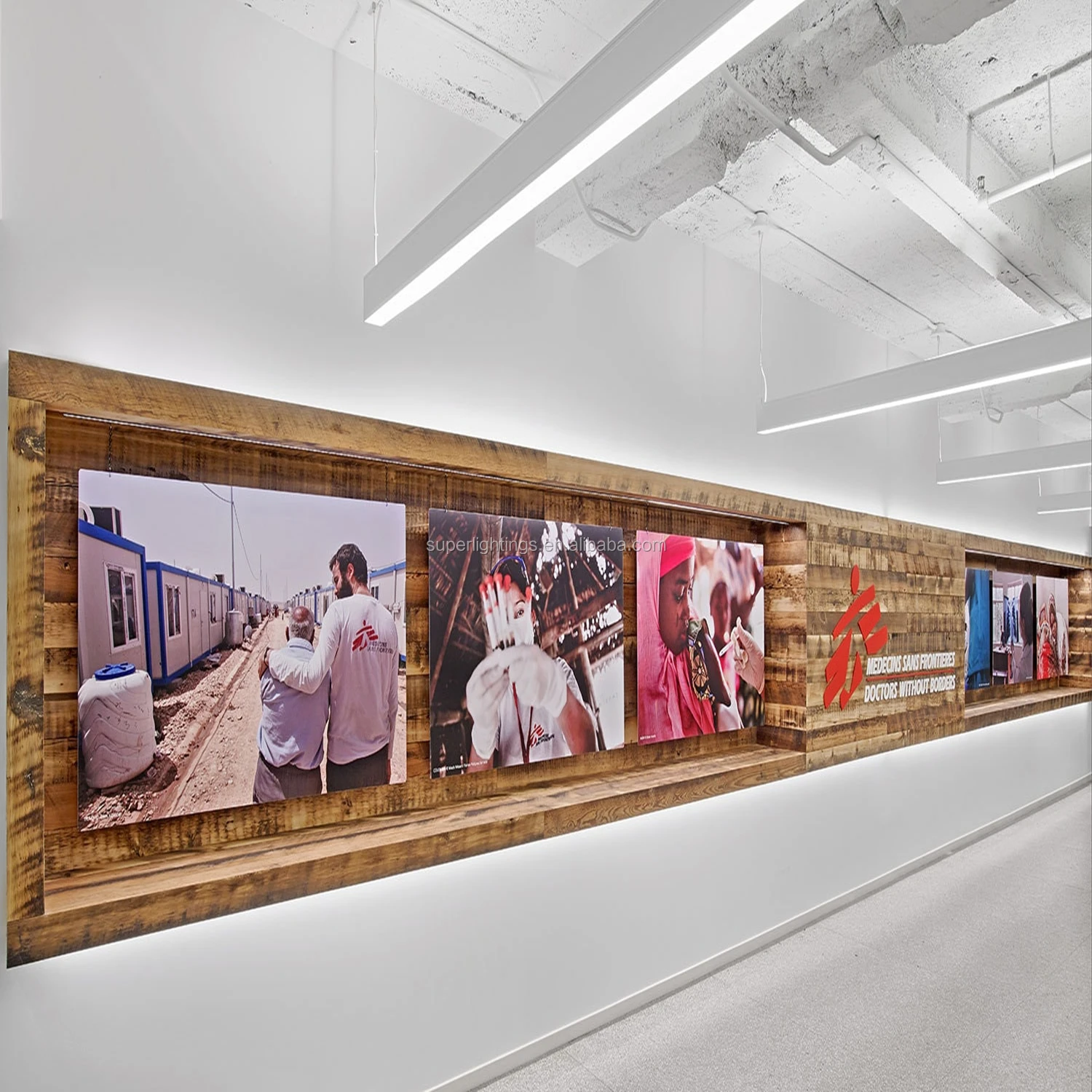 Suspended led linear direct indirect light seamless connection design