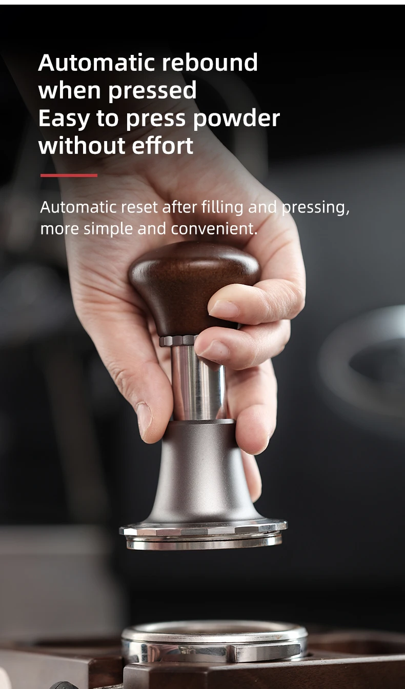 zeroHero Sword Tamper Wooden Handle Impact Constant Pressure Force Tamper Barista Tools 51 53 58.5mm Espresso Coffee Tamper