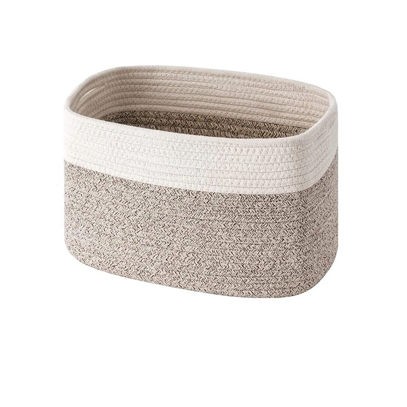 Eco-Friendly Cotton Rope Storage Basket Kids Toys Woven Hamper Living Room Baby Laundry Nursery-Woven Cotton Rope Storage Bins