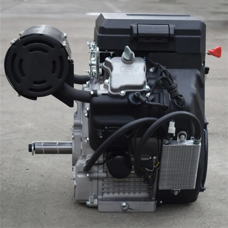 36HP V Twin Cylinder Electric Start Keyway Shaft 24KW DHT1000E Gasoline Engine For Generators