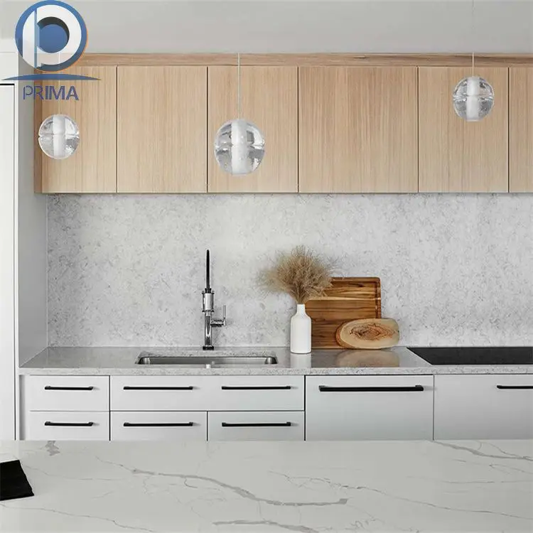 PRIMA Sample Furniture Customised Modern Kitchen Cabinets European Style Lacquer Designs