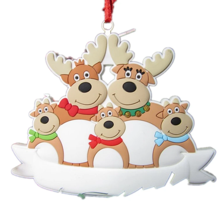 Рождественская подвеска в виде лося от производителя, трехмерная бирка из ПВХ, НОВАЯ РОЖДЕСТВЕНСКАЯ подвеска, подвеска на рождественскую елку из мягкого клея
