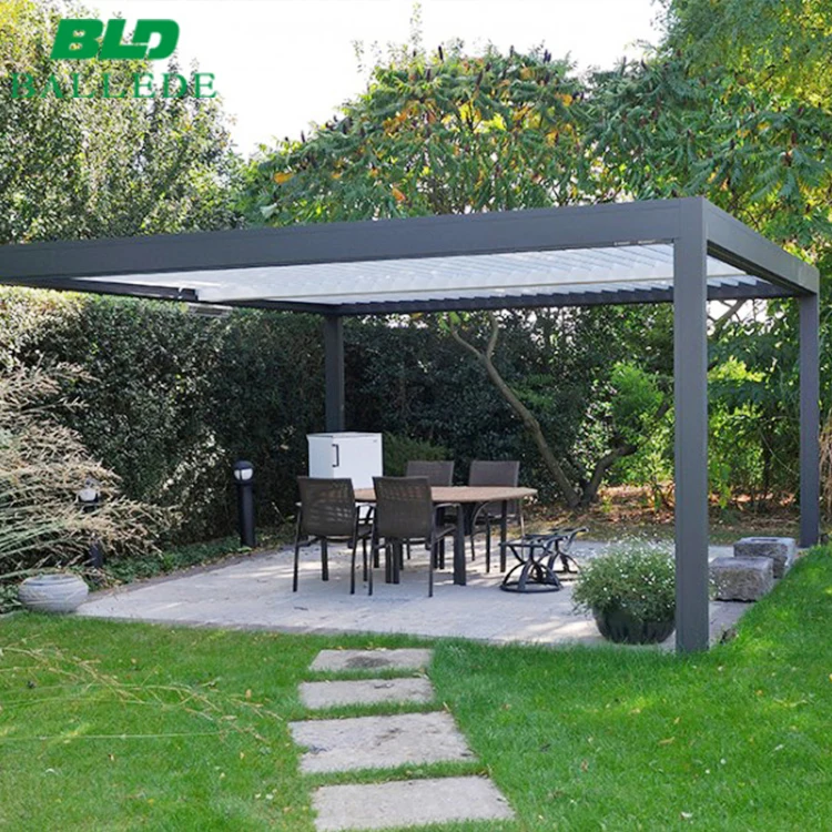 Motorized automatic waterproof patio cover roof aluminum louver
