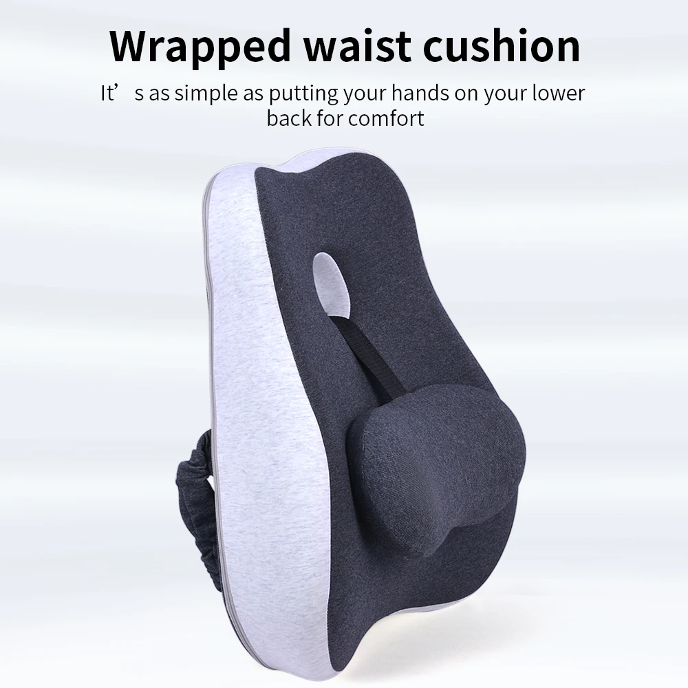 Beezin Pure Color Universal Office Working Car Travel Memory Foam Lumbar Support Pillow