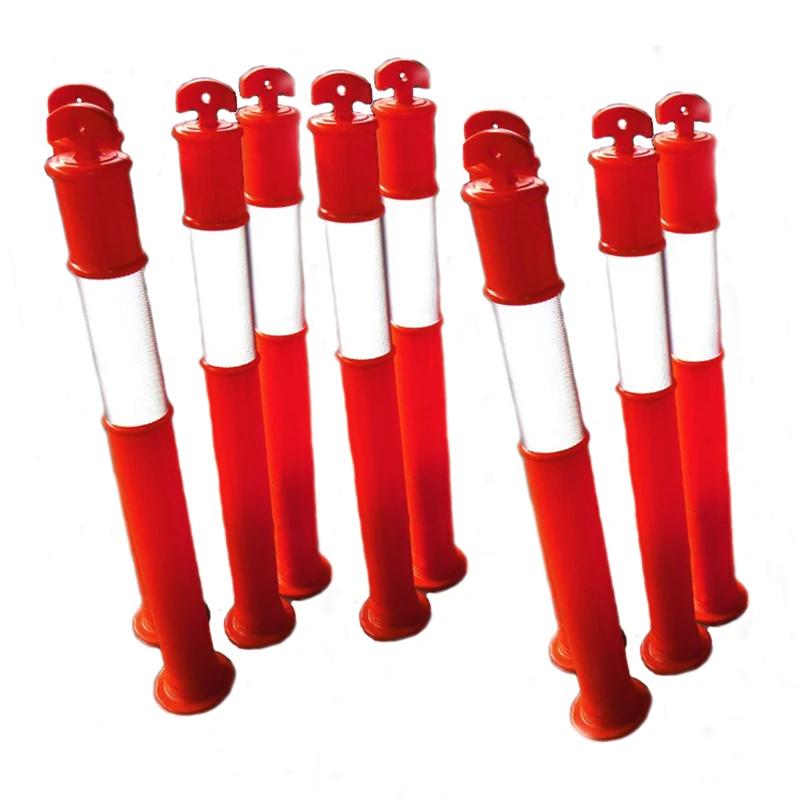 Factory Wholesale 1100mm 43 Inch T-Top Parking Warning Post Traffic Delineator With Rubber Base
