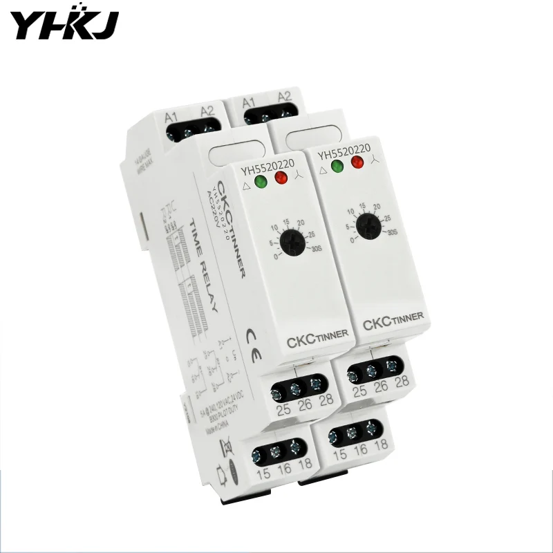 Star delta time relay YH5520220 220v/380v motor Star delta start controller time adjustable guide rail type
