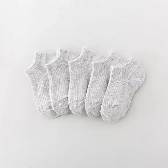 Low MOQ fashion thick plain cotton socks unisex uniform children kids white socks for school
