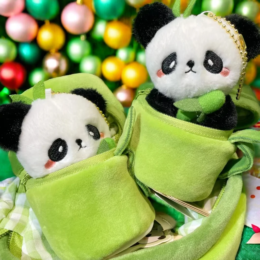Unisex Bamboo Pandas 22cm Short Plush Super Soft Fabric Embroidered Birthday Gift for Children PP Cotton Filled Love First Touch