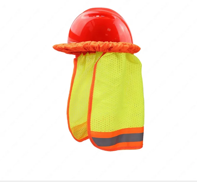 Reflective Mesh Breathable Fluo Yellow Orange Hard hat shade worker neck sunscreen